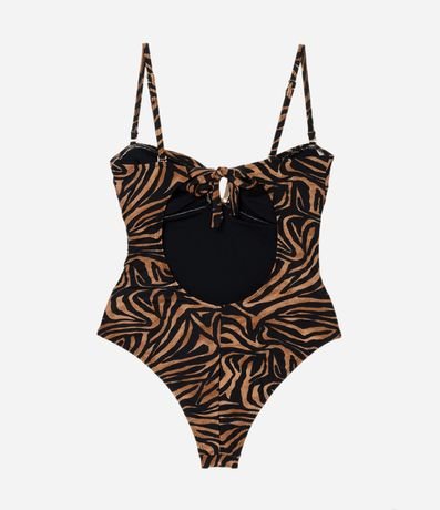 Malla Bandeau con Estampa Animal Print Zebrado y Breteles Removíbles 6