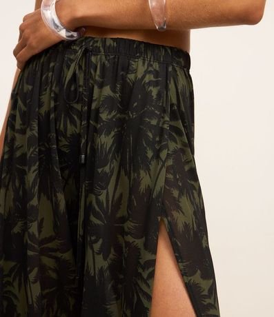 Salida de Playa Pantalón en Crepé con Estampa de Palmeras 3