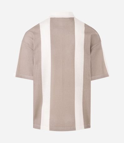 Remera Polo Oversized en Punto Rayada con Bordado The Hamptons 2