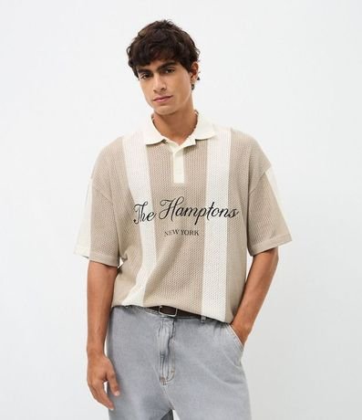 Remera Polo Oversized en Punto Rayada con Bordado The Hamptons 3