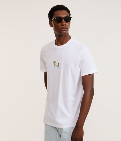 Remera Regular en Algodón con Estampa High Season Acuarela