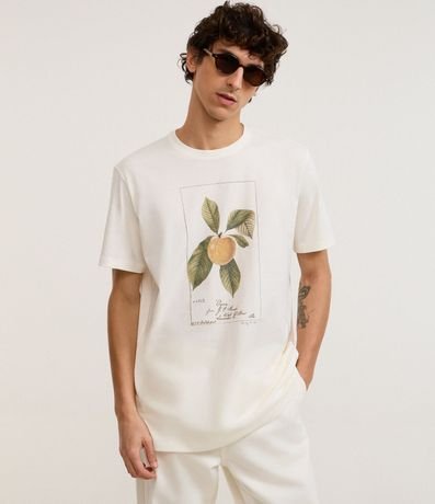 Remera en Algodón con Estampa Tropical Fruta