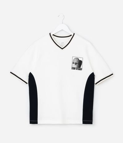 Remera Infantil con Estampa y Lettering Stay Steady - Talle 5 a 14 años