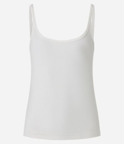 Blusa Acanalada en Rib con Escote U y Bretel Fino