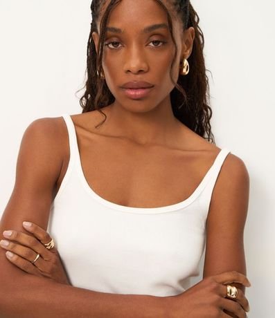 Blusa Acanalada en Rib con Escote U y Bretel Fino 3