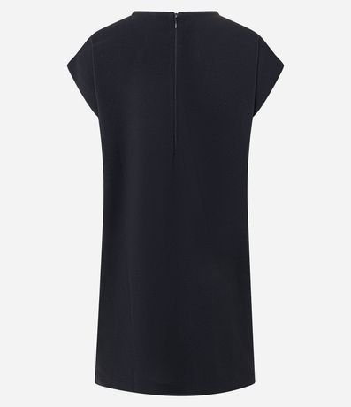 Vestido Corto en Crepé con Pliegue en el Hombro 7