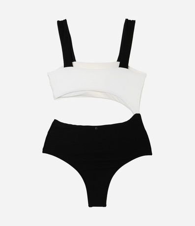 Malla en Microfibra Acanalada Bicolor con Recorte Cutout 6