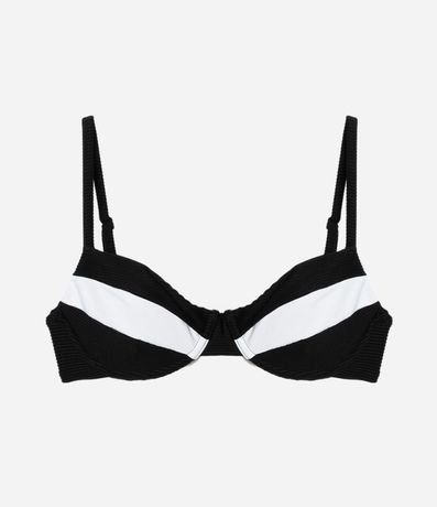 Bikini Top Media Taza en Microfibra Acanalada Bicolor 5