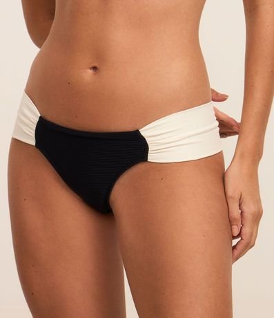 Bikini Bombacha Lateral Drapeada en Microfibra Acanalada Bicolor 2