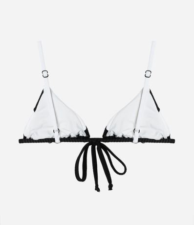 Bikini Top Triangular Fruncido en Microfibra Acanalada Bicolor 5