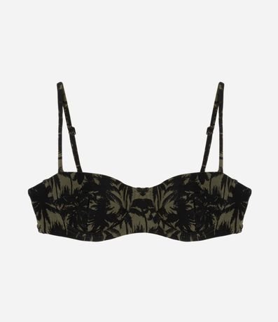 Bikini Top Media Taza en Microfibra con Estampa de Follaje 6