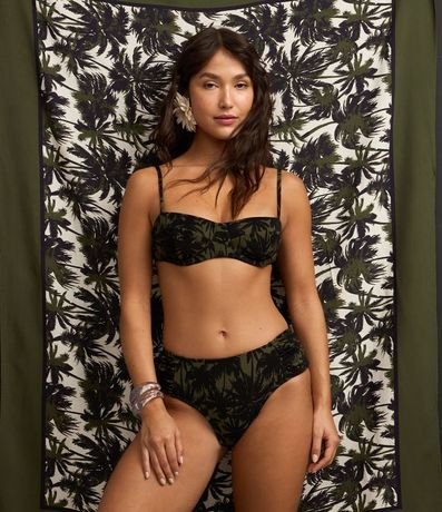 Bikini Bombacha Sunkini en Microfibra con Estampa de Follaje 1