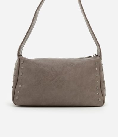 Cartera Baguette en PU Desteñido con Bretel Ancho y Tachas 3