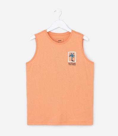 Musculosa Infantil con Estampa Frente y Espalda Palmeras - Talle 5 a 14 años