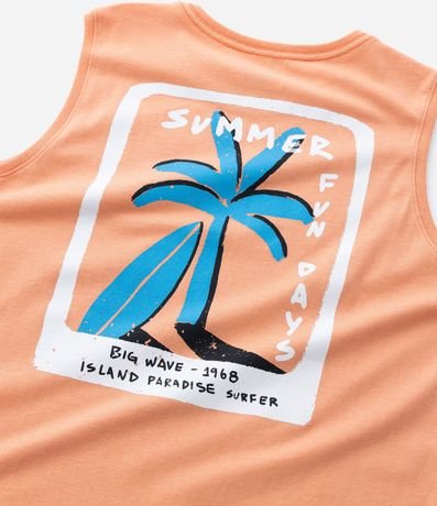 Musculosa Infantil con Estampa Frente y Espalda Palmeras - Talle 5 a 14 años 5