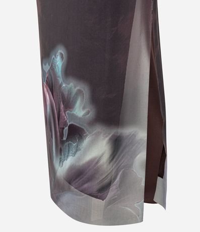 Vestido New Midi en Tule con Bretel Fino y Estampa Floral 10