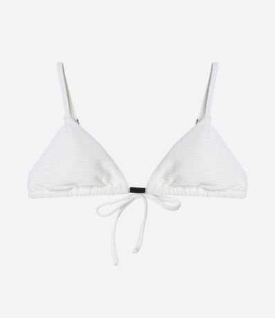 Bikini Top Triangular Fruncido en Microfibra Acanalada con Adorno Central 5