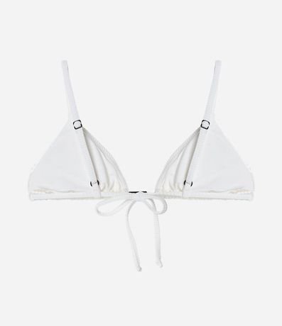 Bikini Top Triangular Fruncido en Microfibra Acanalada con Adorno Central 6