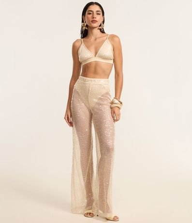 Blusa Top Cropped con Tela y Lentejuela 2