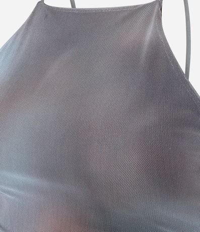 Vestido Corto en Tule con Escote Halter y Estampa Manchada 7