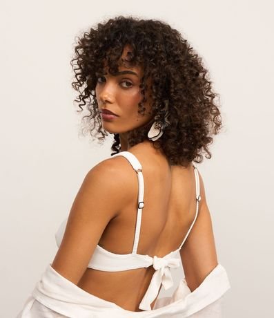 Bikini Top Media Taza Alargado en Microfibra Acanalada 4