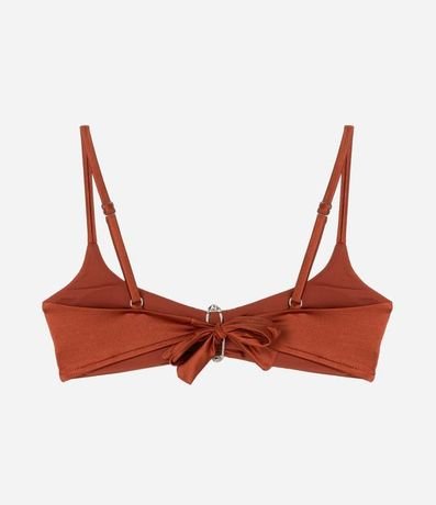 Bikini Top Triangulo Fijo en Microfibra Brillante con Adornos de Metal 6