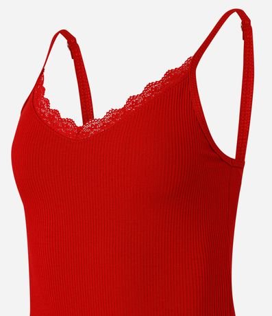 Pijama Short Doll en Rib con Encaje y Short Estampado de Mini Pimientos 5