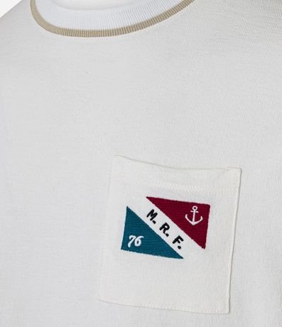Remera en Algodón con Estampa Náutico en Bolsillo y Lettering M.R.F 8
