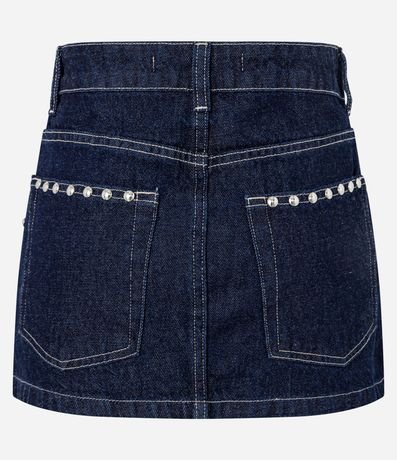 Pollera mini en Jeans Raw con Aplicación de Chinchetas 8