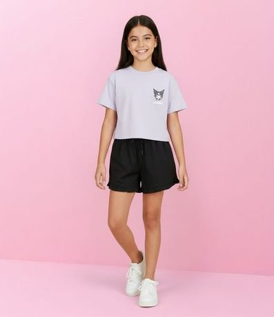 Remera Relaxed Infantil con Estampa Moods Kuromi - Talle 6 a 14 años