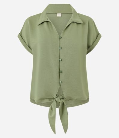 Blusa Texturizada en Viscosa con Botones y Lazo 2
