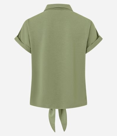 Blusa Texturizada en Viscosa con Botones y Lazo 3