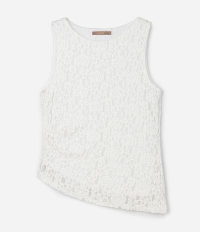 Blusa Sin Manga en Encaje con Bajo Asimétrico Curve & Plus Size 5