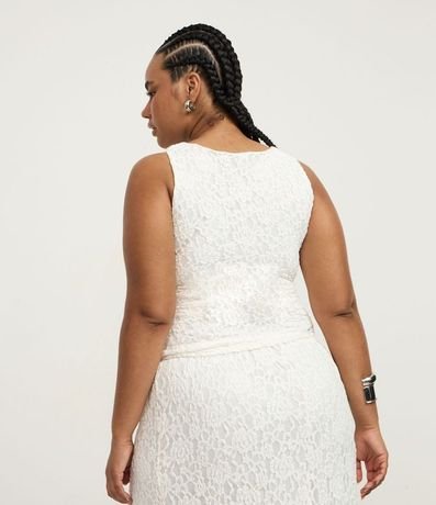 Blusa Sin Manga en Encaje con Bajo Asimétrico Curve & Plus Size 4