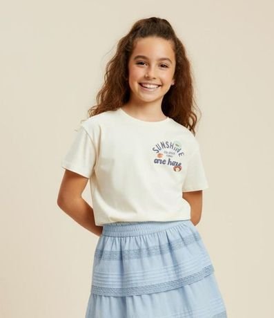 Remera Boxy Infantil con Estampa Frente y Espalda Sunshine - Talle 5 a 14 años