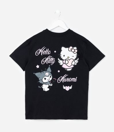 Remera Relaxed Infantil con Estampa y Lettering Hello Kitty y Kuromi - Talle 5 a 14 años 2