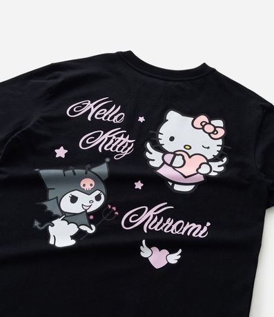 Remera Relaxed Infantil con Estampa y Lettering Hello Kitty y Kuromi - Talle 5 a 14 años 6