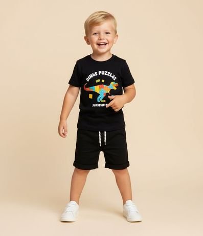 Remera Infantil con Estampa Dino Bloques de Montar - Talle 1 a 6 años