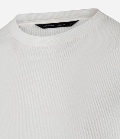 Remera Regular en Waffle con Cuello Redondo y Texturizada 6