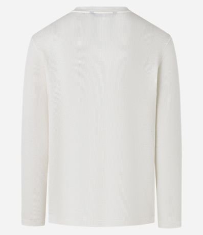 Remera Regular en Waffle con Cuello Redondo y Texturizada 7