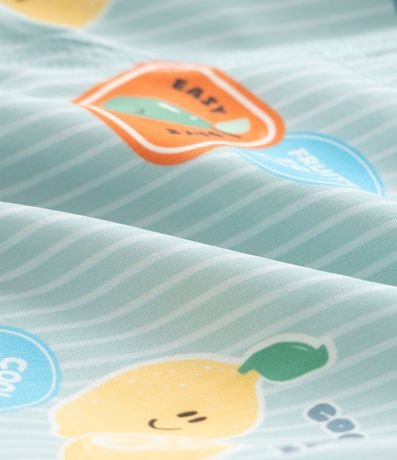 Bermuda Infantil Playera con Estampa Rayada de Playa y Limones - Talle 1 a 6 años