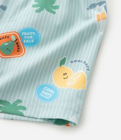 Bermuda Infantil Playera con Estampa Rayada de Playa y Limones - Talle 1 a 6 años 2