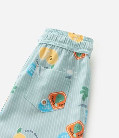 Bermuda Infantil Playera con Estampa Rayada de Playa y Limones - Talle 1 a 6 años 4