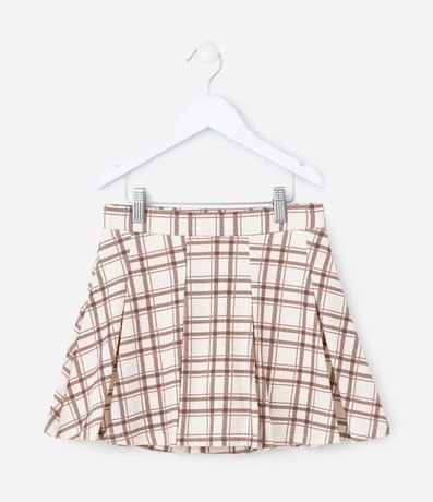 Short Pollera Infantil de Cuadros con Pliegues - Talle 5 a 14 años 2