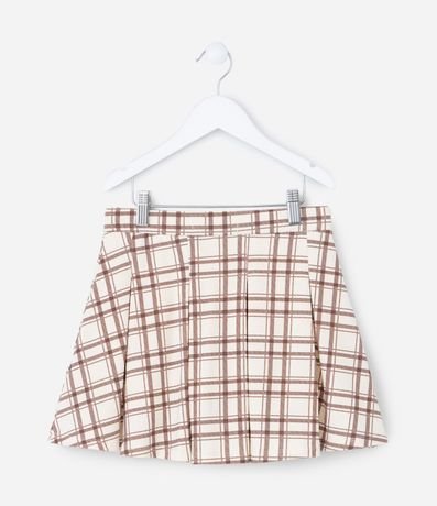 Short Pollera Infantil de Cuadros con Pliegues - Talle 5 a 14 años 3