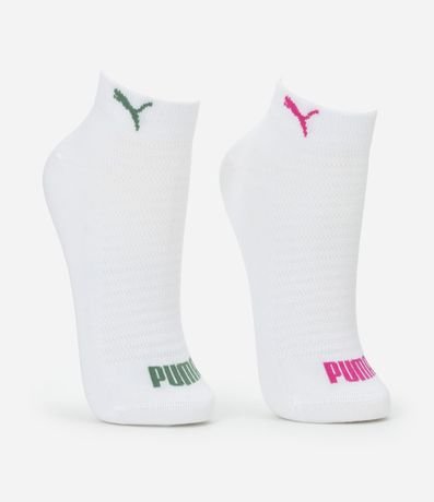 Kit 02 Medias Caña Corta Deportivas en Algodón Puma 2