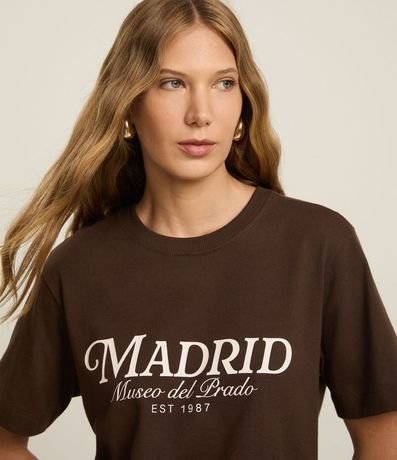 Remera en Algodón con Lettering Madrid