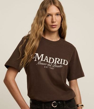 Remera en Algodón con Lettering Madrid 2