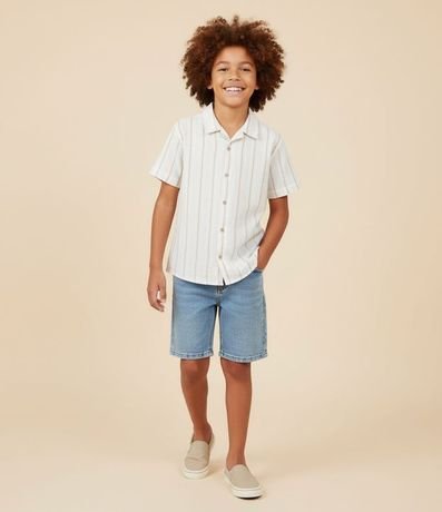 Bermuda Recta Infantil en Jeans con Cintura Elástica - Talle 5 a 14 años