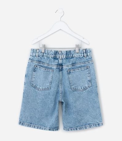 Bermuda Recta Infantil en Jeans con Cintura Elástica - Talle 5 a 14 años 2